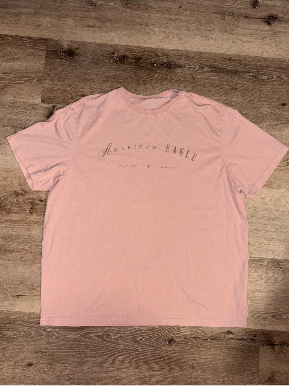 American Eagle Outfitters Men’s Light Pink Graphic Logo Tee